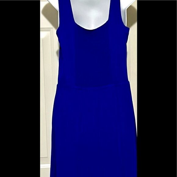 J. Jason Wu Regular Flowy Knit Royal Blue MIDI with Shirred Hem Detail- Small - Picture 3 of 9